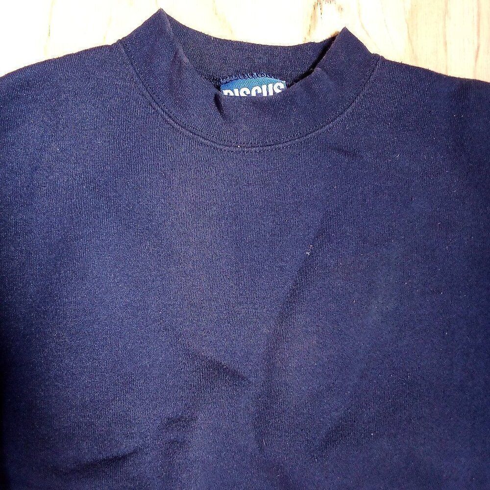 Vintage Discus Athletic Blank Crewneck Sweatshirt Navy Blue